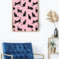 Pink Minimalist Cat Silhouette Pattern / Animal Patterns Printable Art 2 / Premium Printable Digital Download