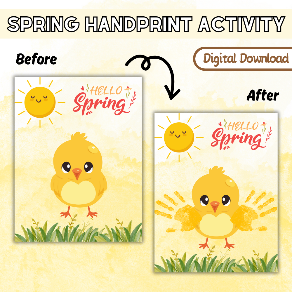 Spring Handprint Activity Booklet (downloadable digital product)