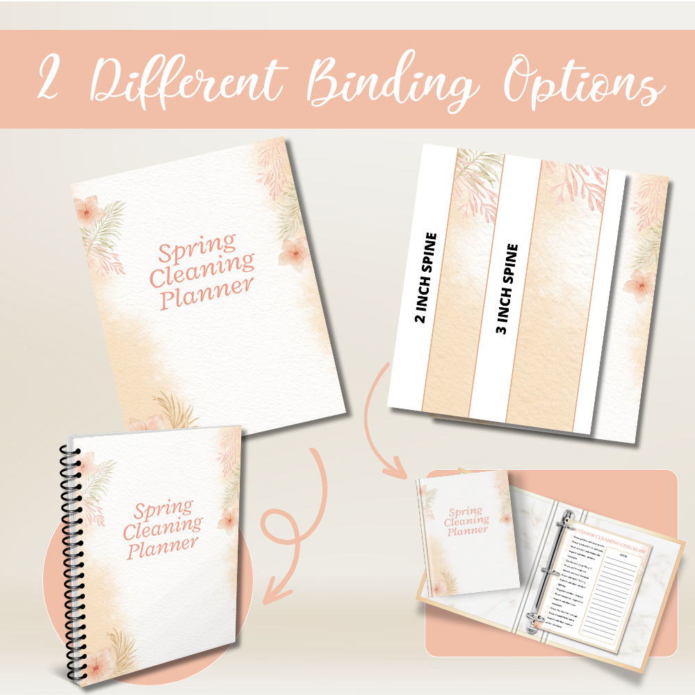 Peach Spring Cleaning Planner