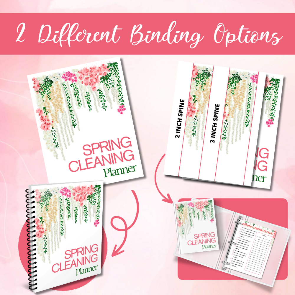 Pink Spring Cleaning Planner