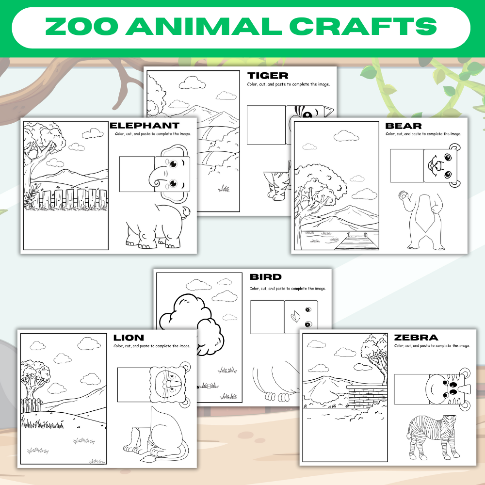 Zoo Animal Crafts (downloadable digital product)