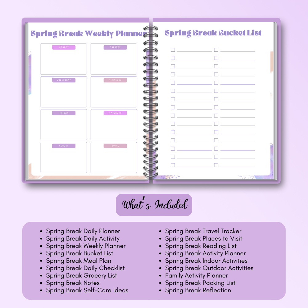 Purple Spring Break Planner