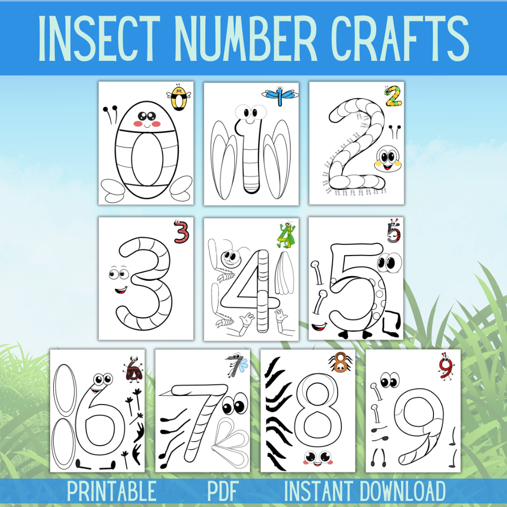 Insect Number Crafts (downloadable digital product)