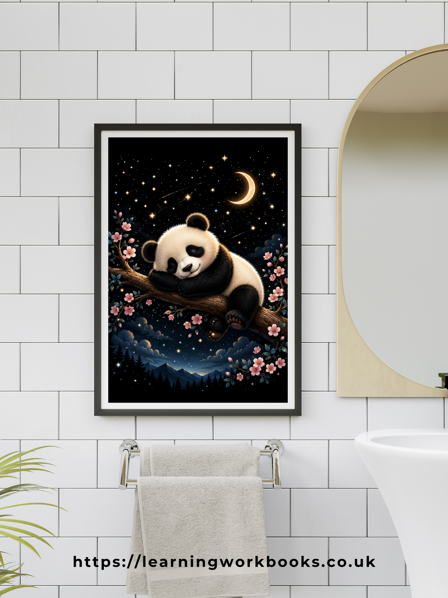 Sleeping Panda on a Branch / Pandas Printable Art 2 / Premium Printable Digital Download