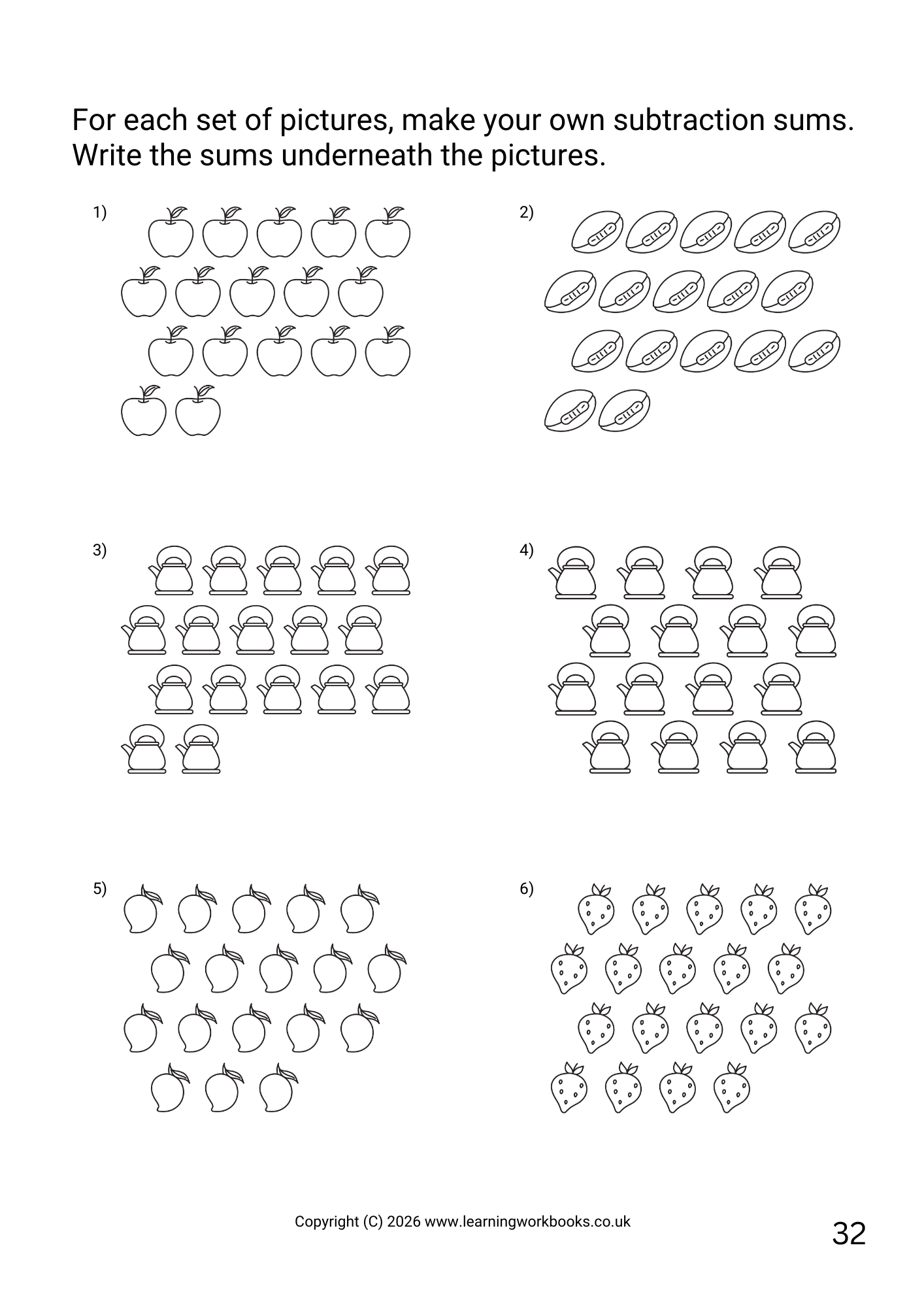 Subtraction to 20 Workbook 3 (downloadable digital product)