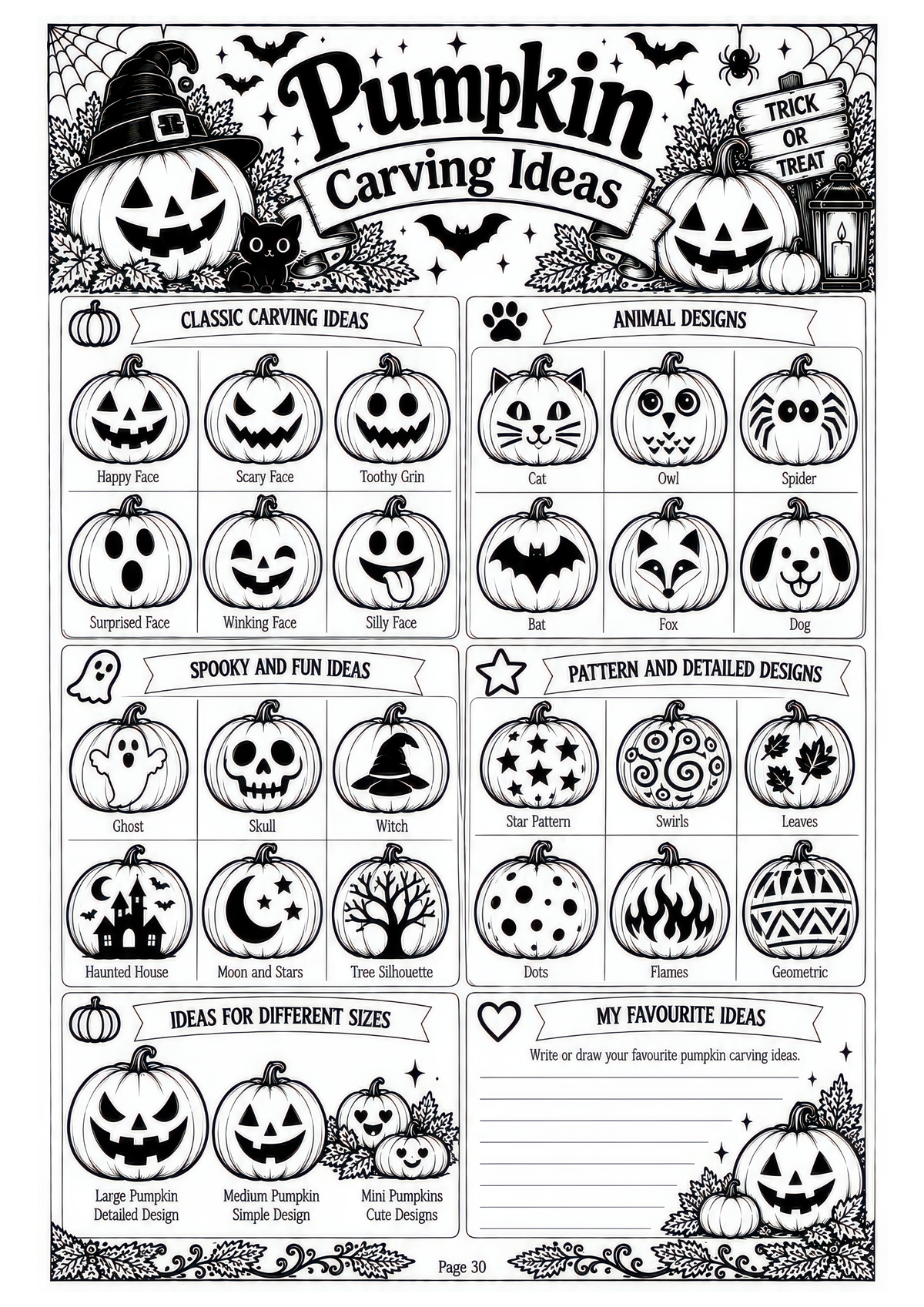 The Complete Halloween Planner / Design 1 / 100 Pages of Printable Halloween Planning Sheets
