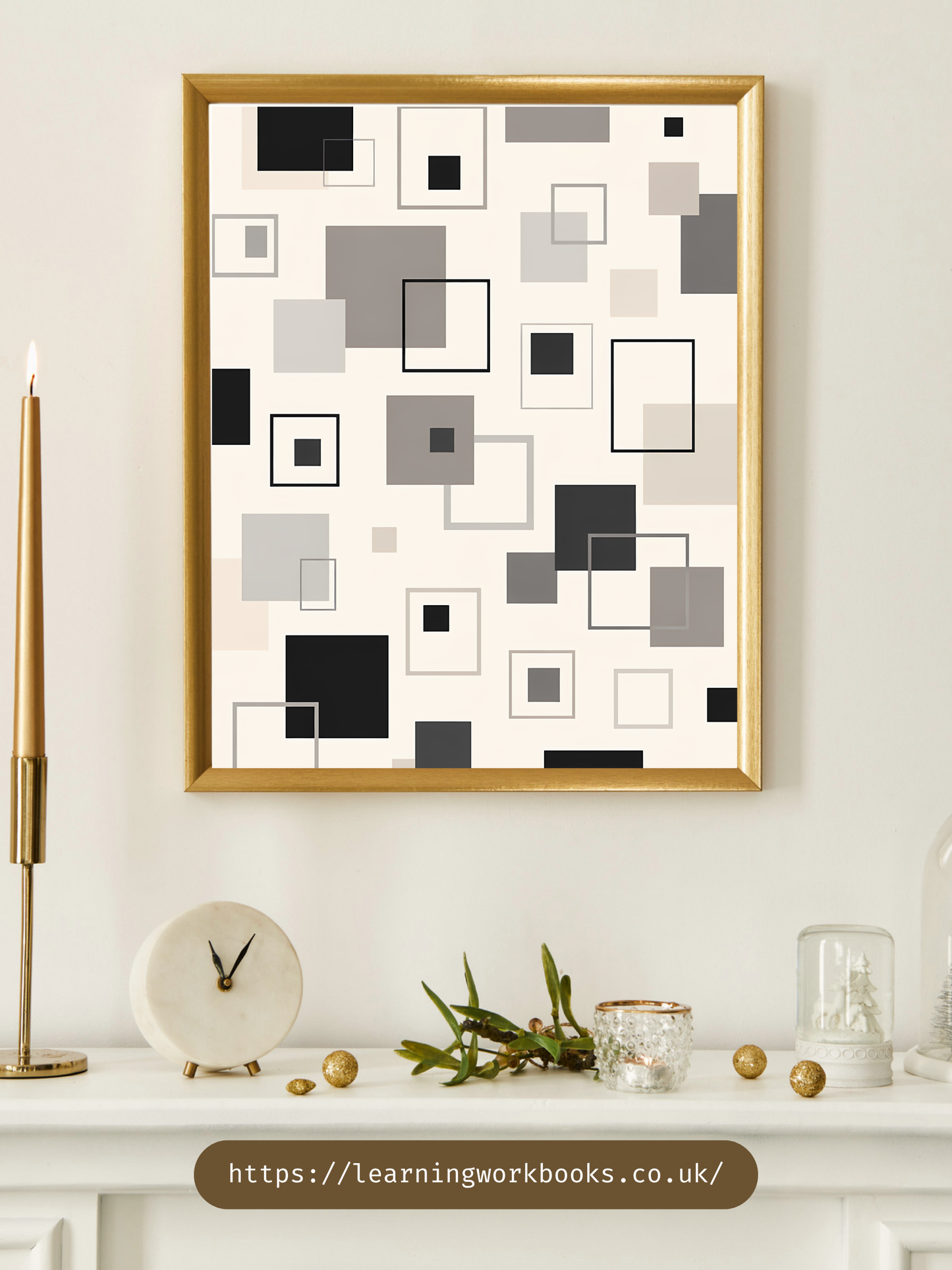 Modern Minimalist Geometric Squares Pattern / Geometric Patterns Wall Art 1 / Premium Printable Digital Download