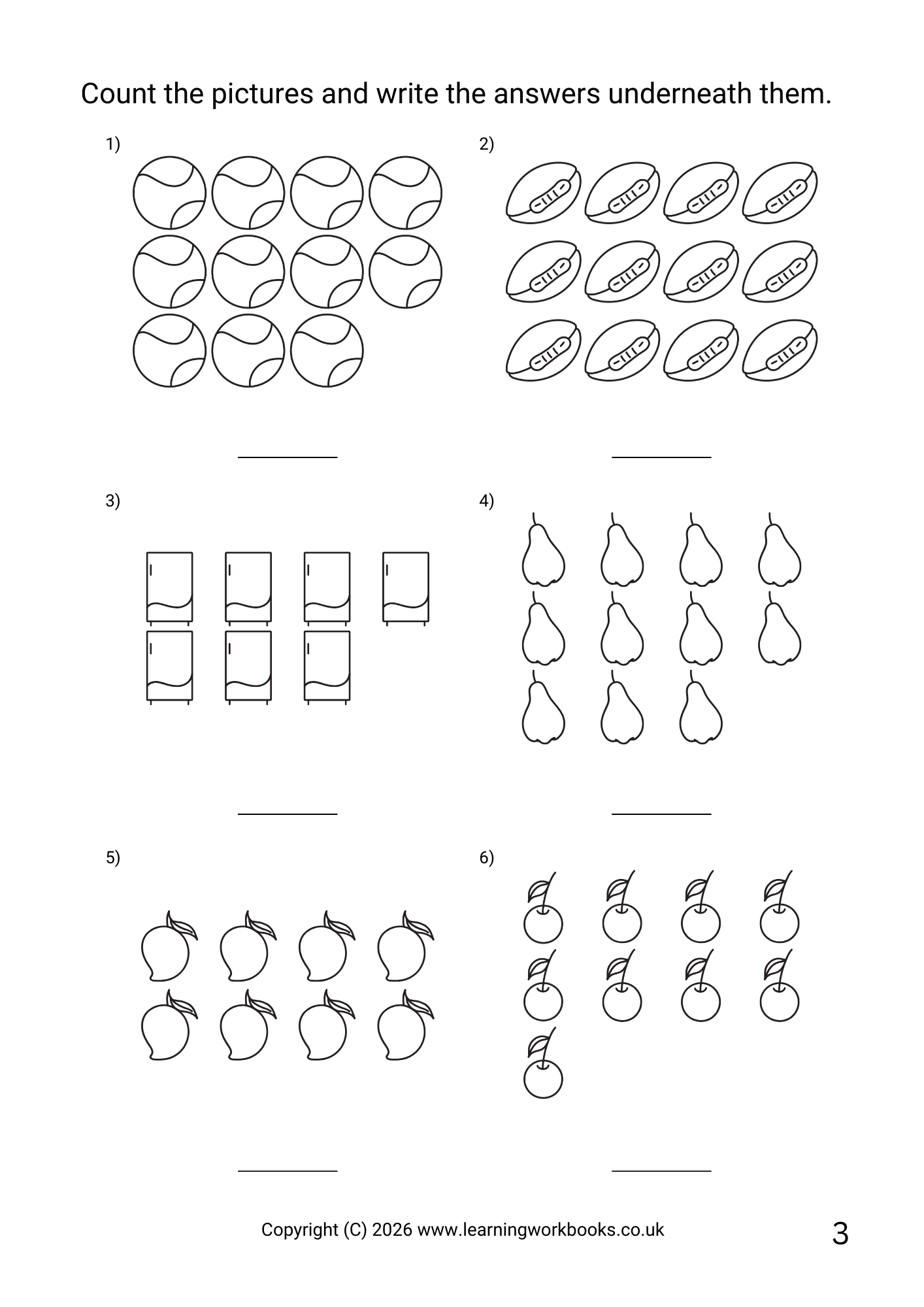 Counting to 20 Workbook 2 (downloadable digital product)
