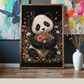 Cute Panda Holding a Bouquet / Pandas Printable Art 1 / Premium Printable Digital Download