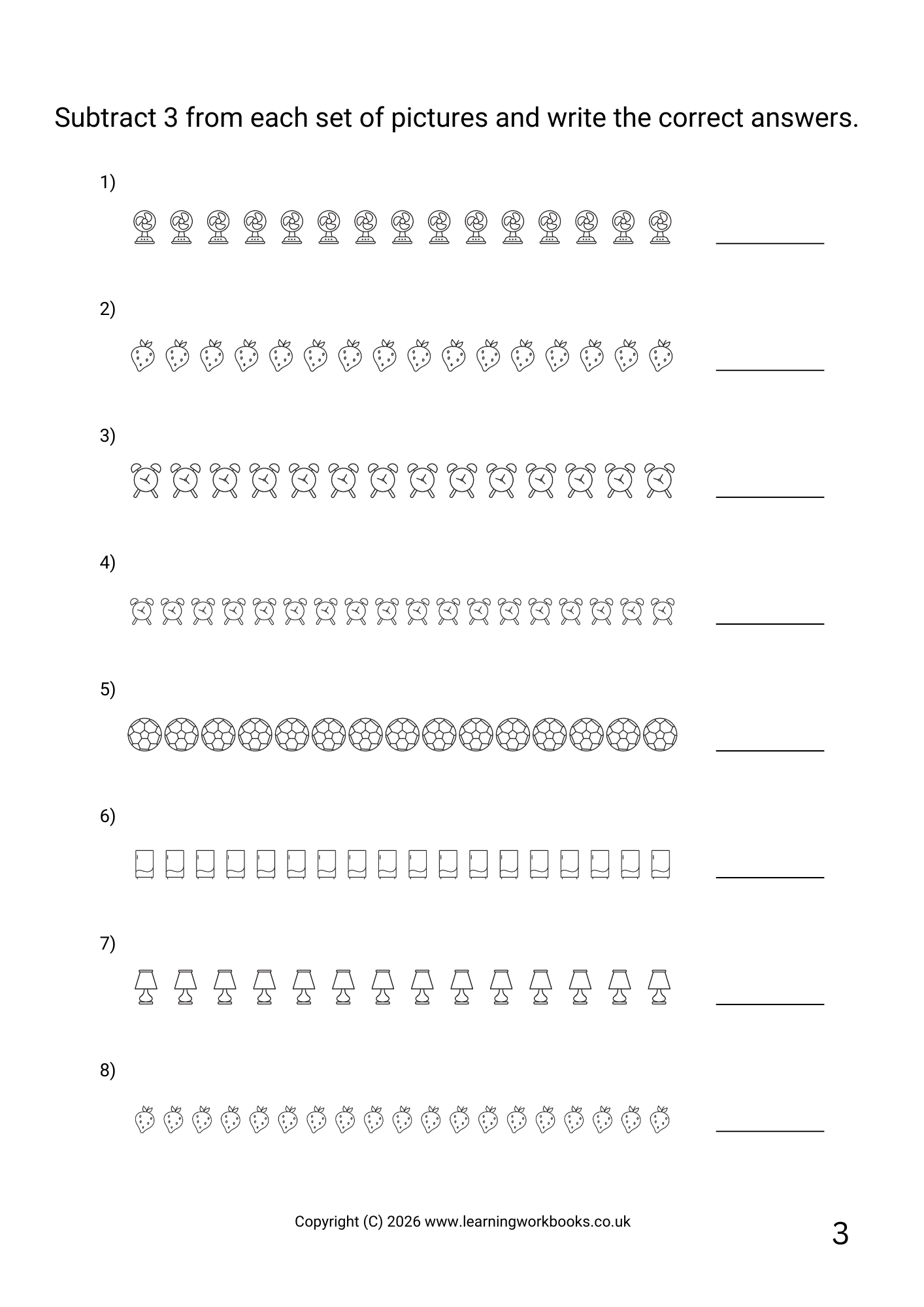 Subtraction to 20 Workbook 4 (downloadable digital product)