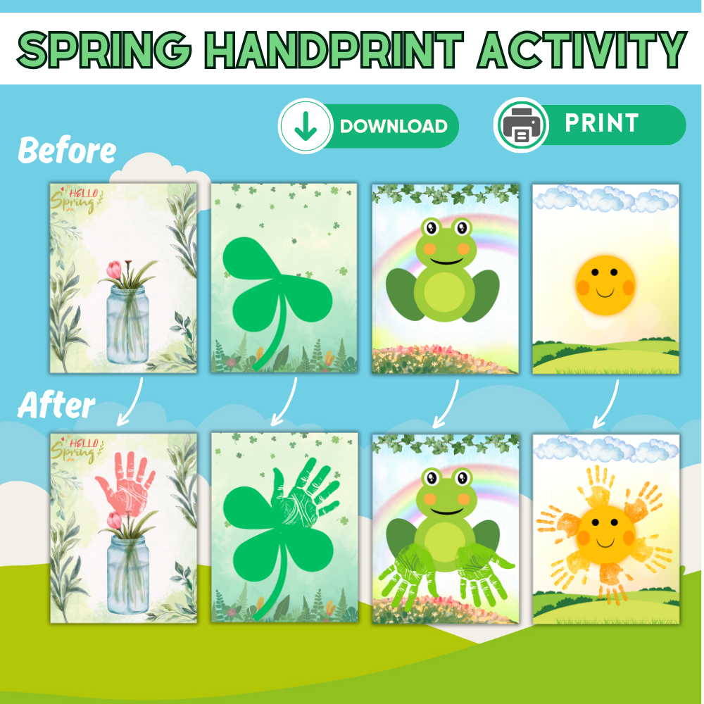 Spring Handprint Activity Booklet (downloadable digital product)