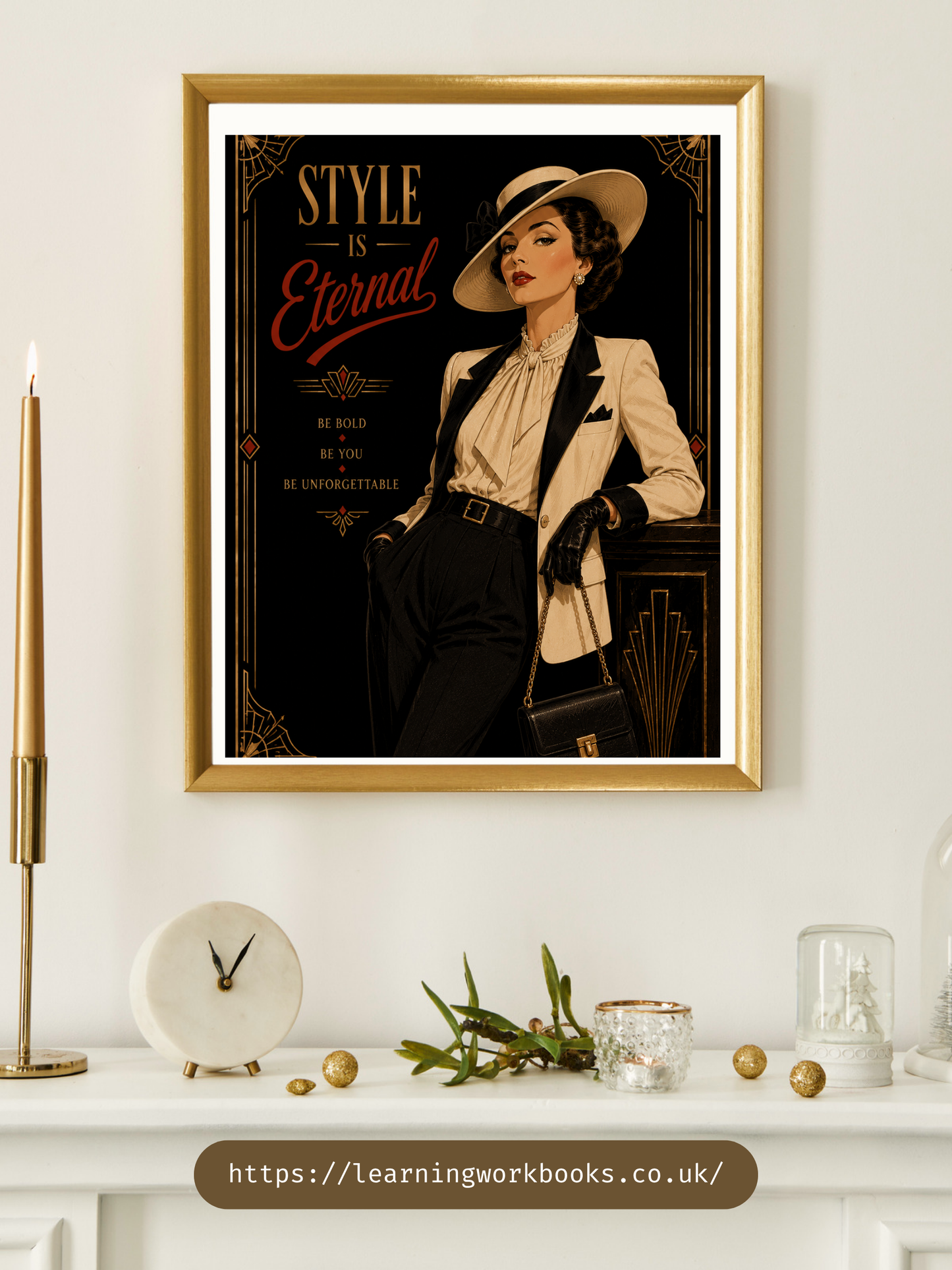 Vintage Art Deco Fashion Illustration / Vintage Women Printable Art 4 / Premium Printable Digital Download / High Resolution for High Quality Printing