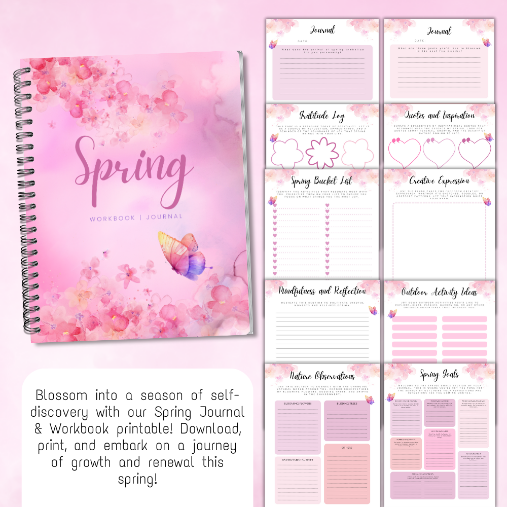 Pink Spring Journal Workbook