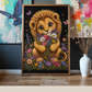 Cute Lion Holding a Bouquet / Lions Printable Art 1 / Premium Printable Digital Download