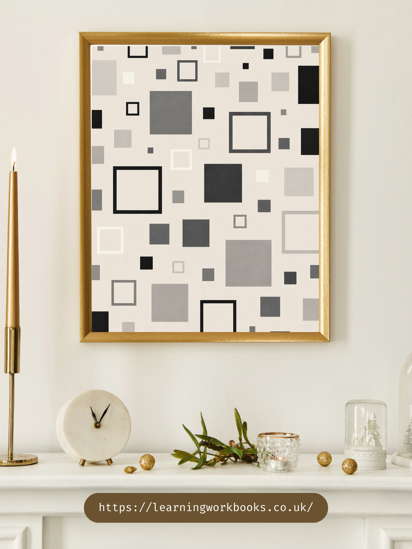 Modern Minimalist Geometric Squares Pattern / Geometric Patterns Wall Art 2 / Premium Printable Digital Download