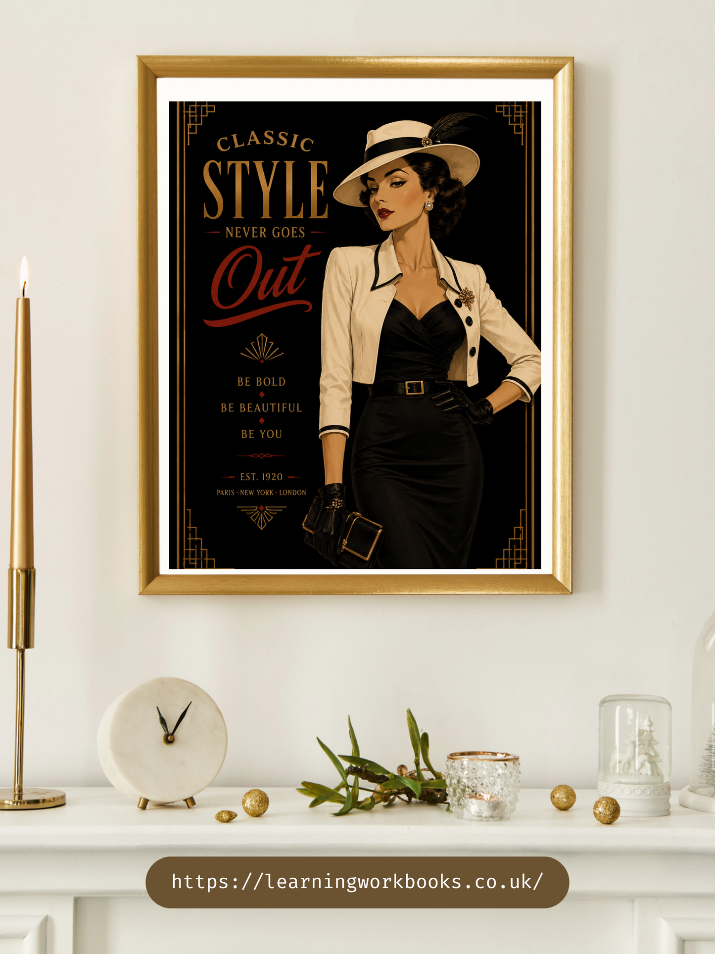 Vintage Art Deco Fashion Illustration / Vintage Women Printable Art 5 / Premium Printable Digital Download / High Resolution for High Quality Printing