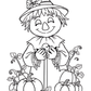 Friendly Scarecrows Halloween Colouring Book