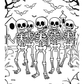 Happy Skeletons Halloween Colouring Book