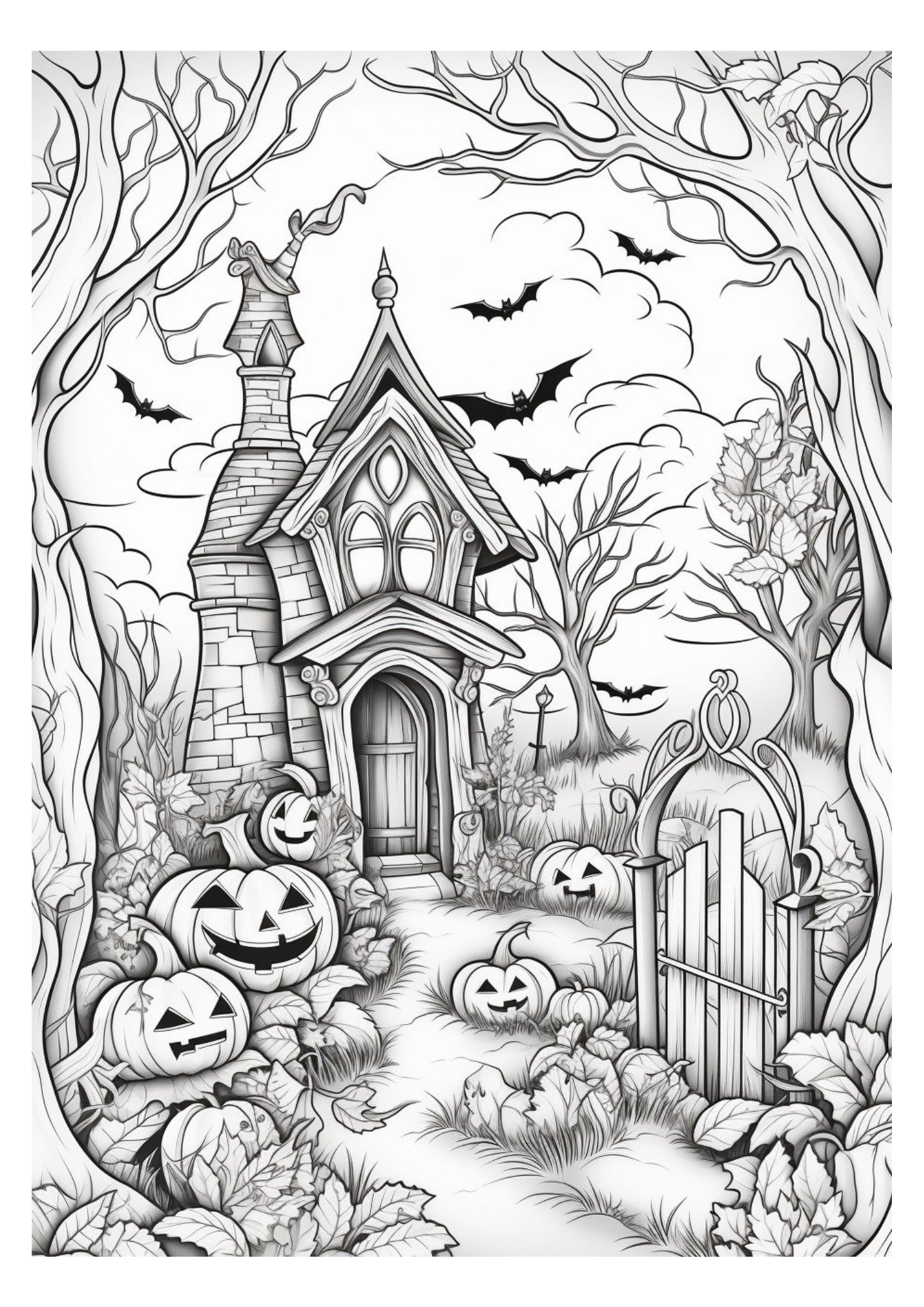 Haunted House Colouring Book (downloadable digital product)