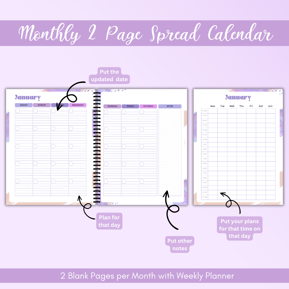 Purple Spring Break Planner