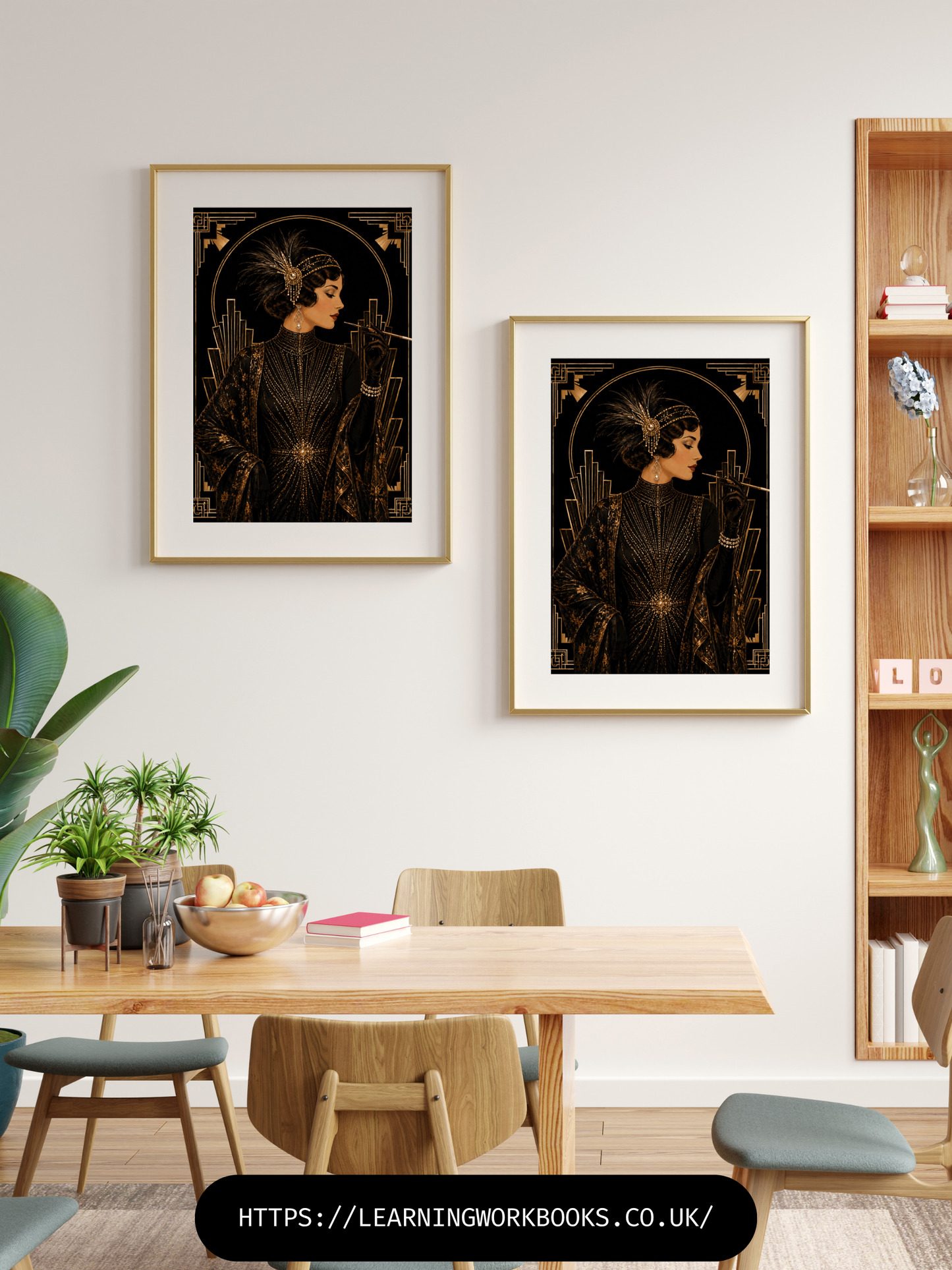 Vintage Art Deco Fashion Illustration / Vintage Women Printable Art 1 / Premium Printable Digital Download / High Resolution for High Quality Printing