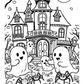 Kawaii Haunted Mansion Halloween Colouring Book