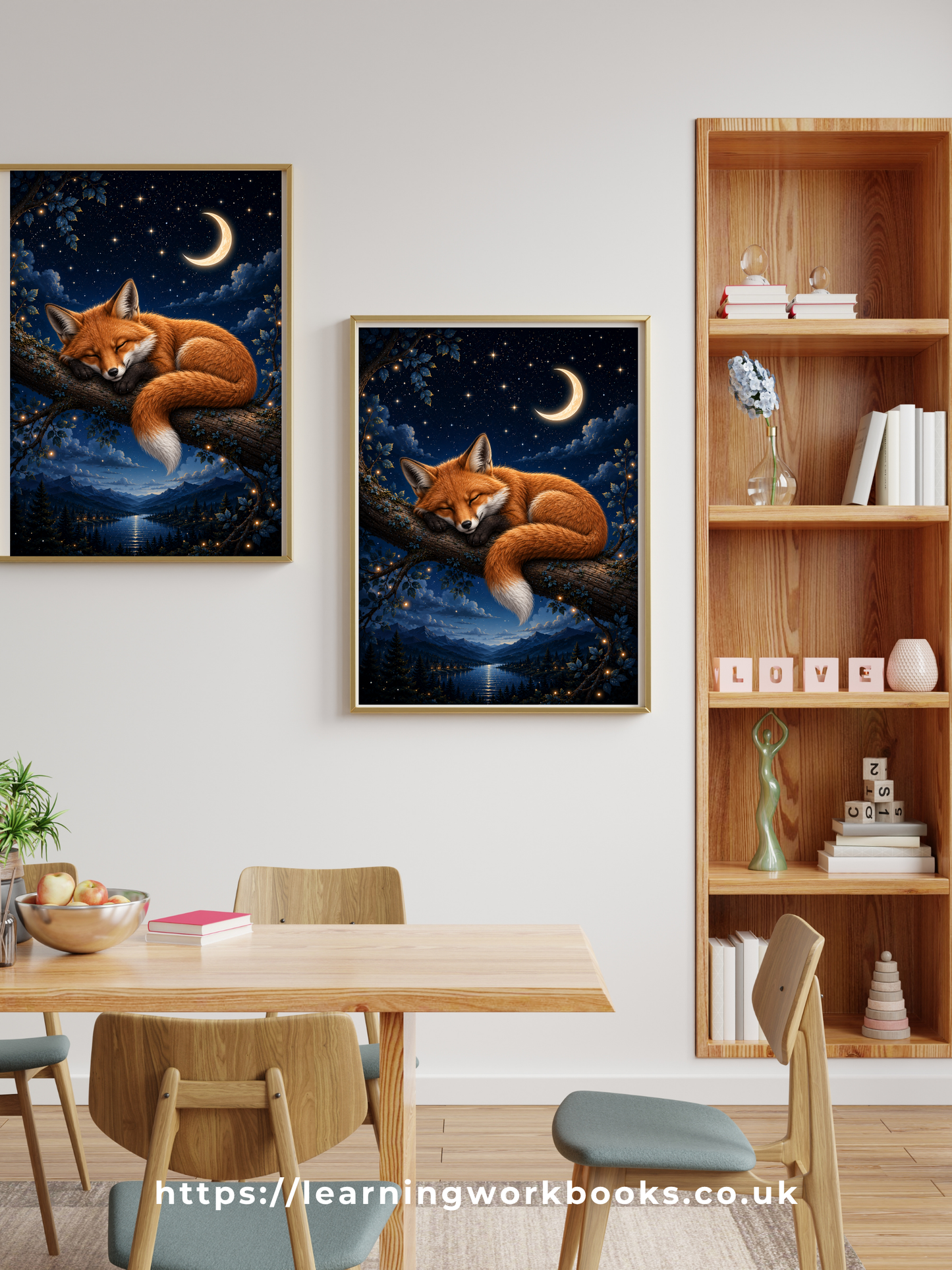 Sleeping Fox on a Branch / Foxes Printable Art 2 / Premium Printable Digital Download