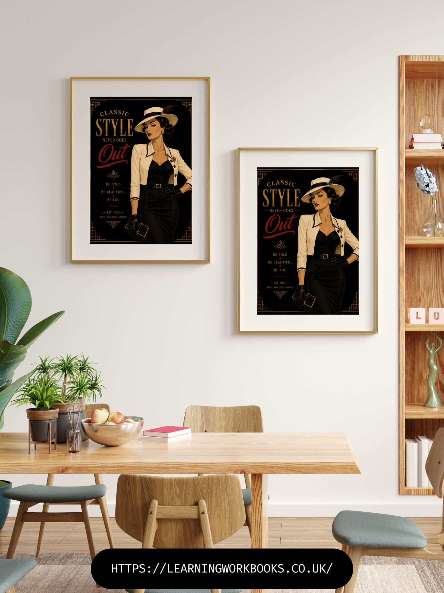 Vintage Art Deco Fashion Illustration / Vintage Women Printable Art 5 / Premium Printable Digital Download / High Resolution for High Quality Printing