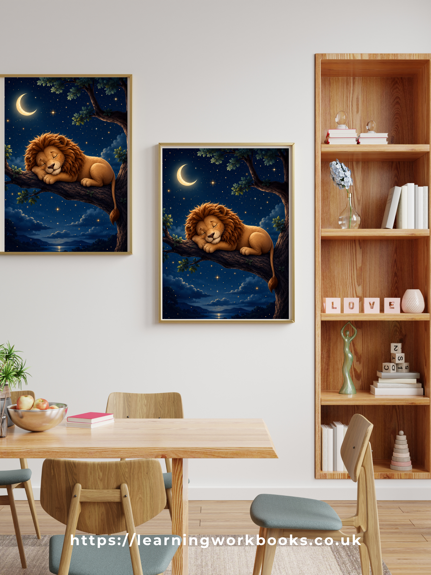 Sleeping Lion on a Branch / Lions Printable Art 2 / Premium Printable Digital Download