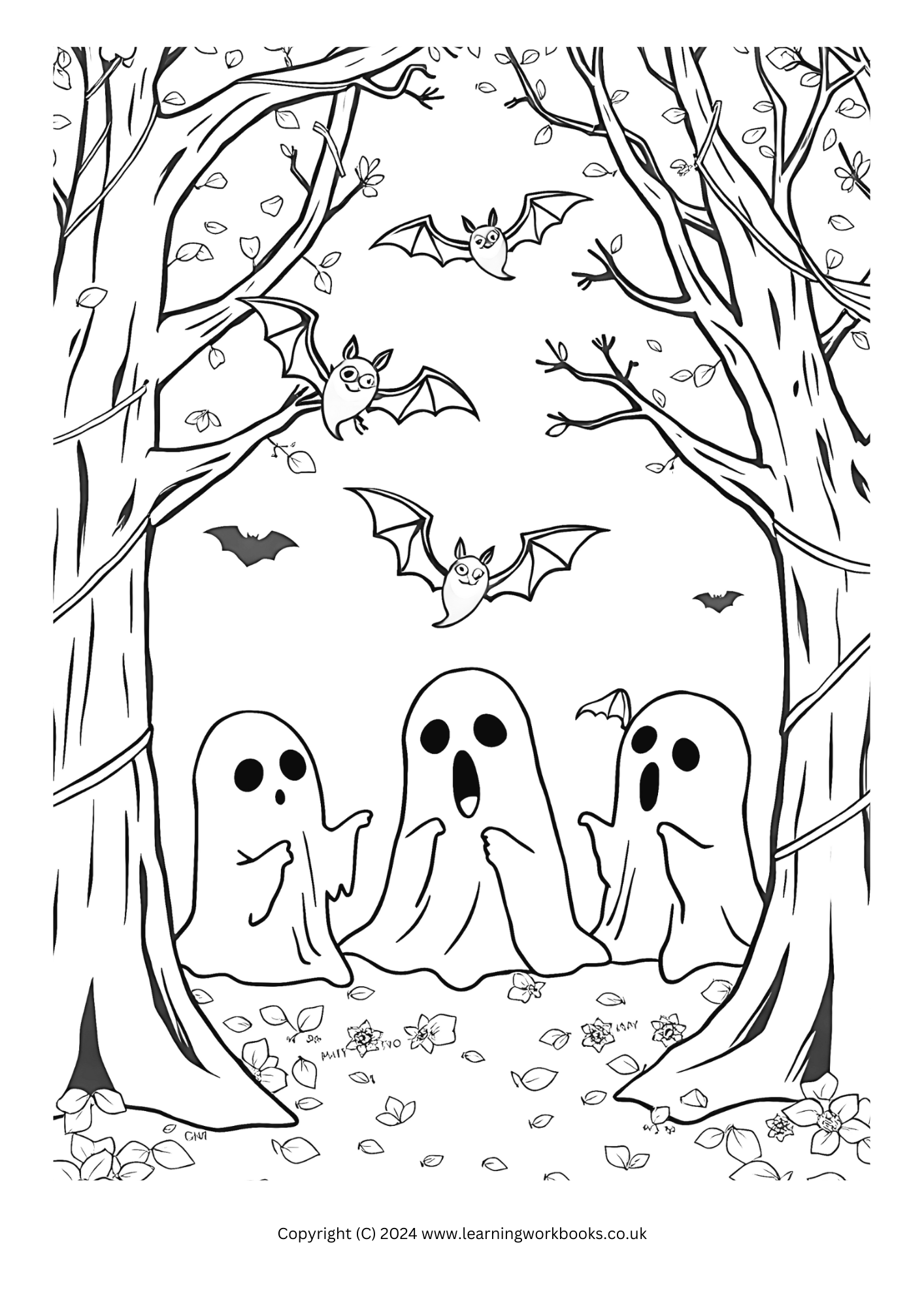 Haunted Forest Halloween Colouring Book