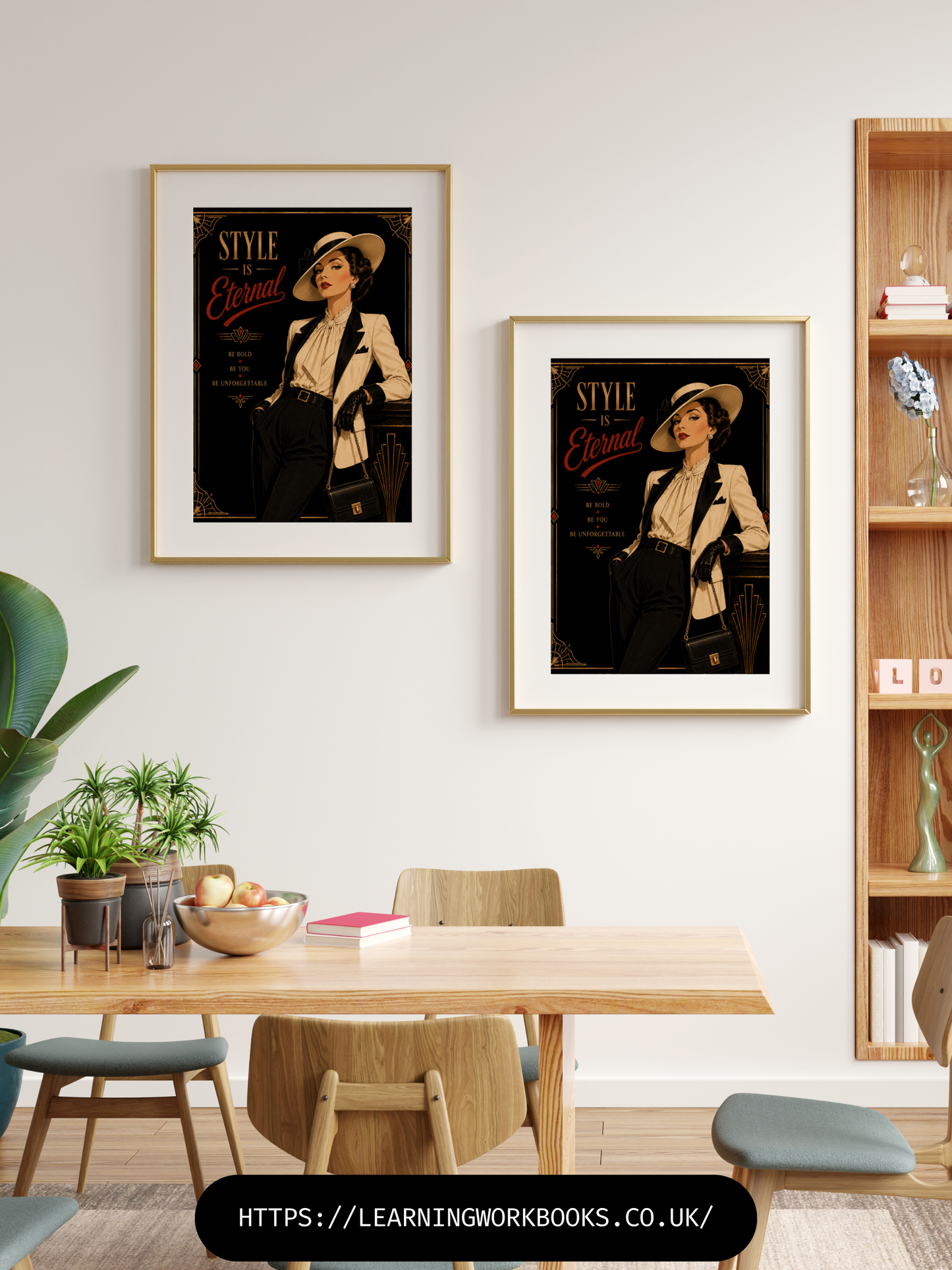 Vintage Art Deco Fashion Illustration / Vintage Women Printable Art 4 / Premium Printable Digital Download / High Resolution for High Quality Printing