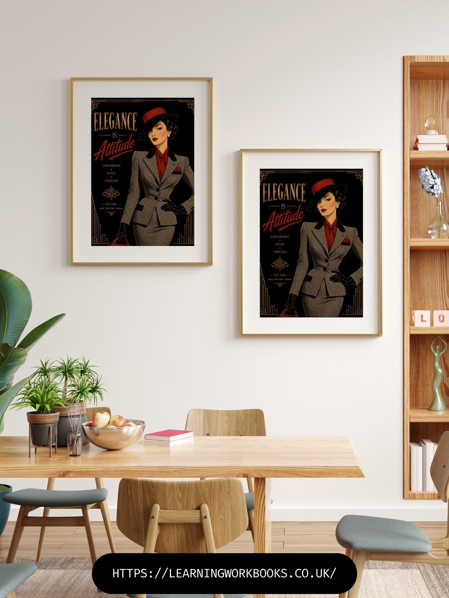 Vintage Art Deco Fashion Illustration / Vintage Women Printable Art 3 / Premium Printable Digital Download / High Resolution for High Quality Printing