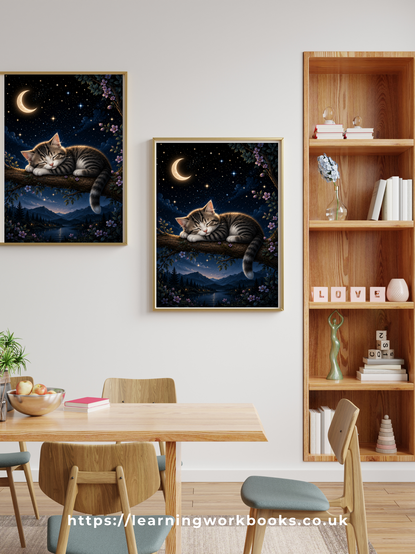 Sleeping Cat on a Branch / Cats Printable Art 2 / Premium Printable Digital Download