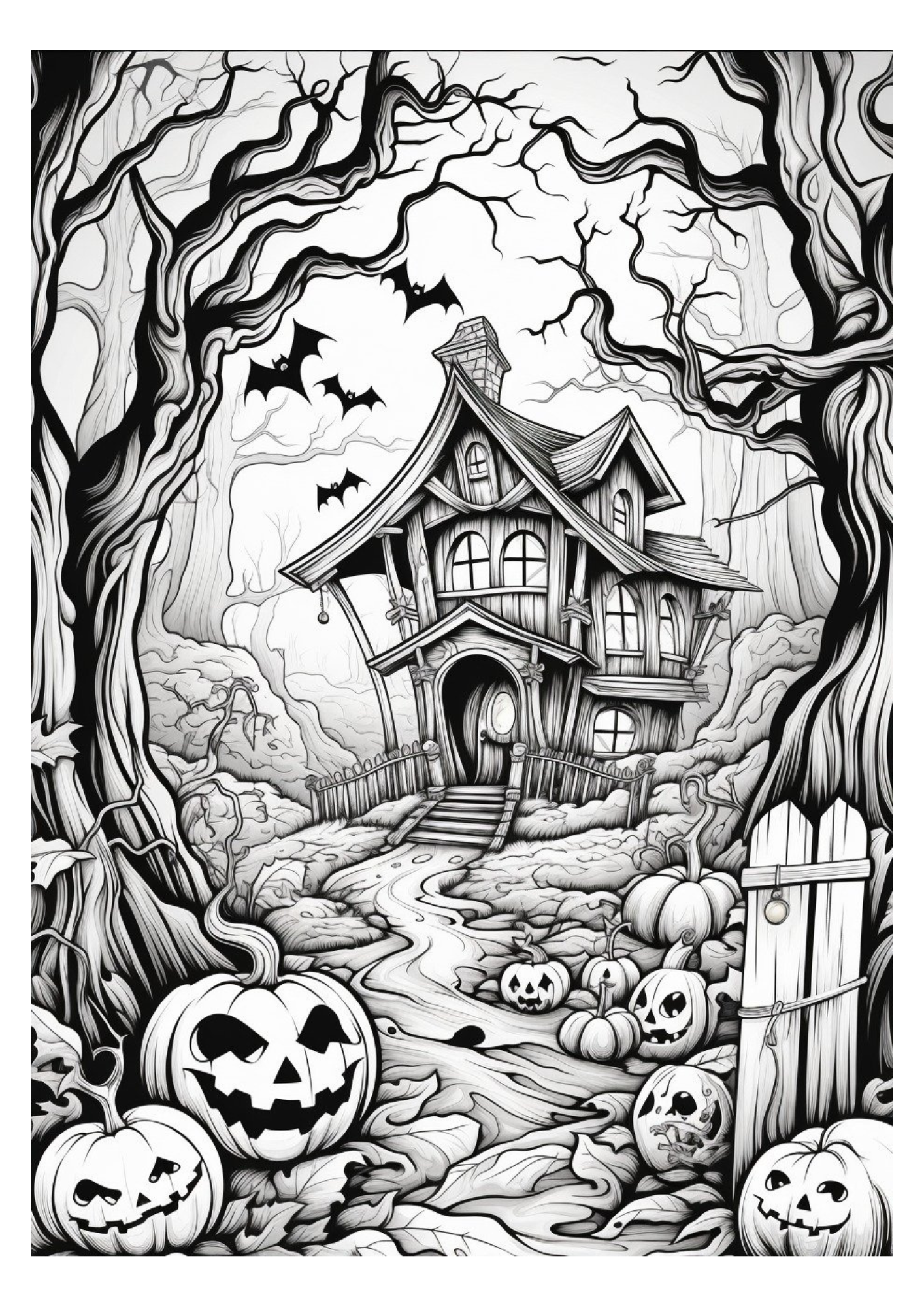 Haunted House Colouring Book (downloadable digital product)