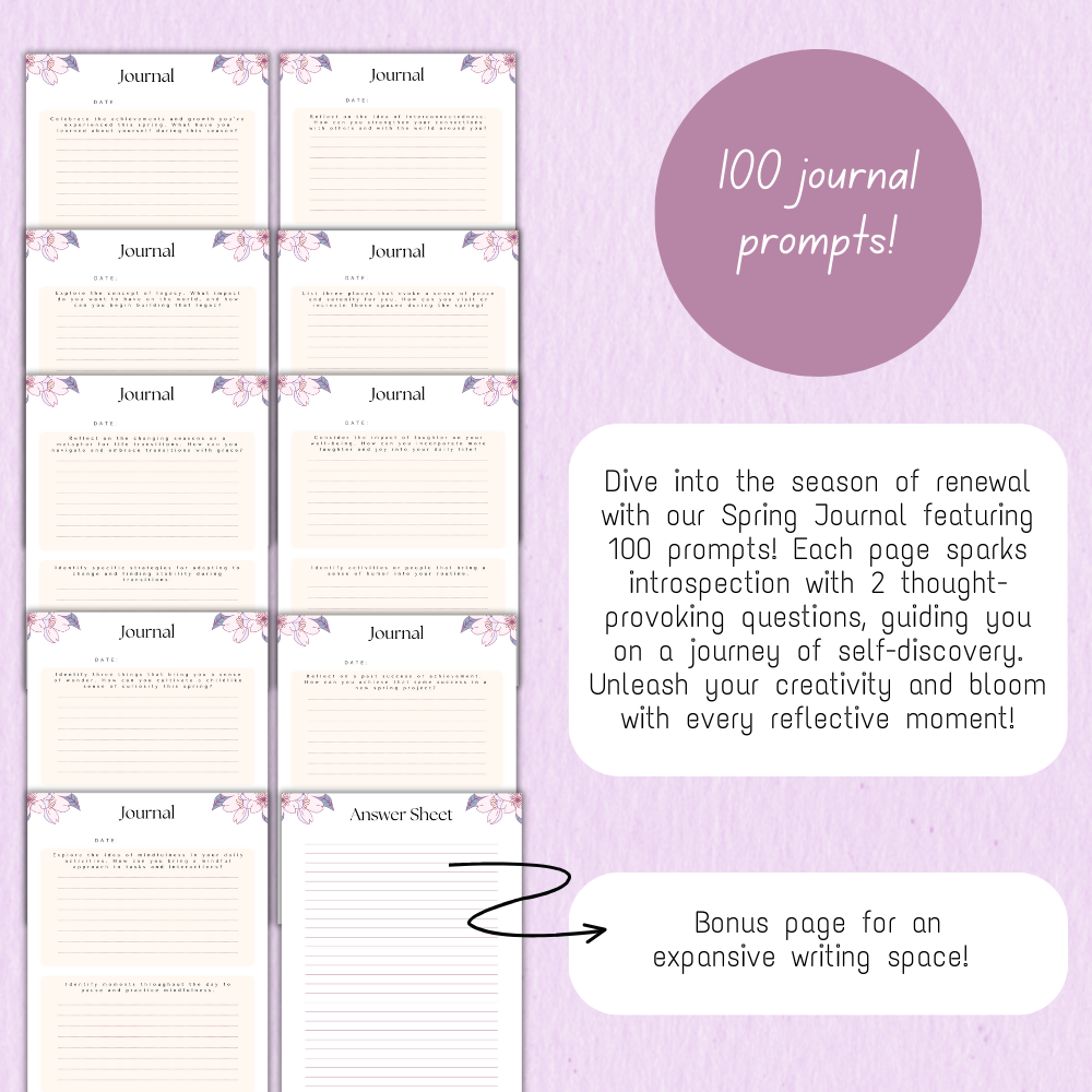 Purple Spring Journal Workbook