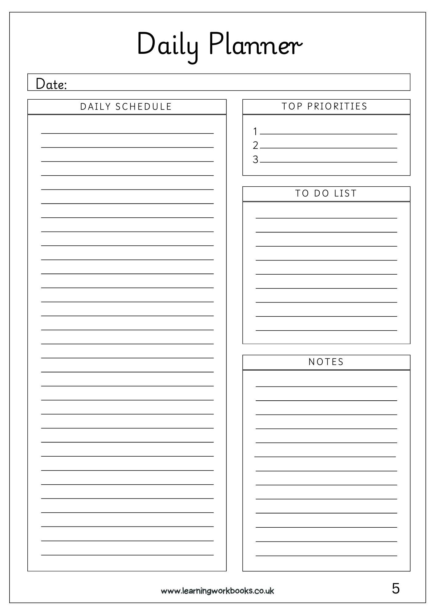 Daily Planner 3 (downloadable digital product)