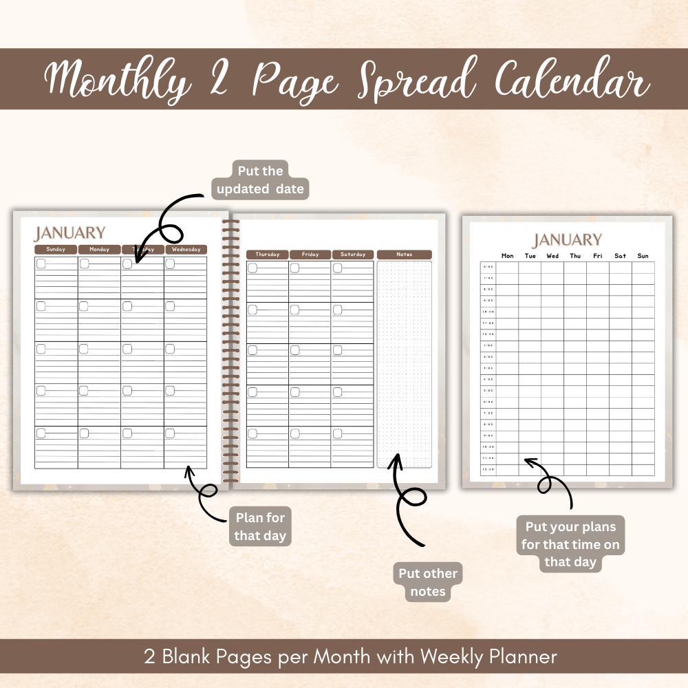 Brown Spring Cleaning Planner