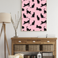 Pink Minimalist Cat Silhouette Pattern / Animal Patterns Printable Art 2 / Premium Printable Digital Download