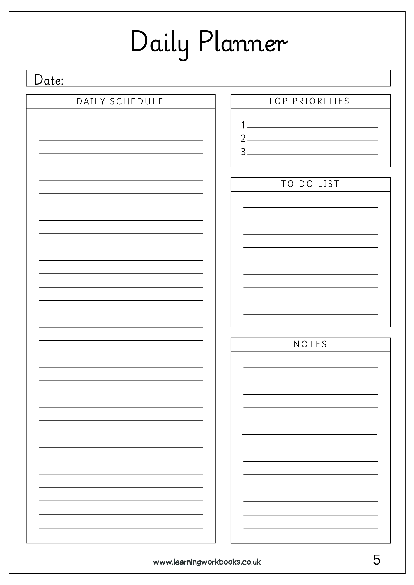 Daily Planner 4 (downloadable digital product)