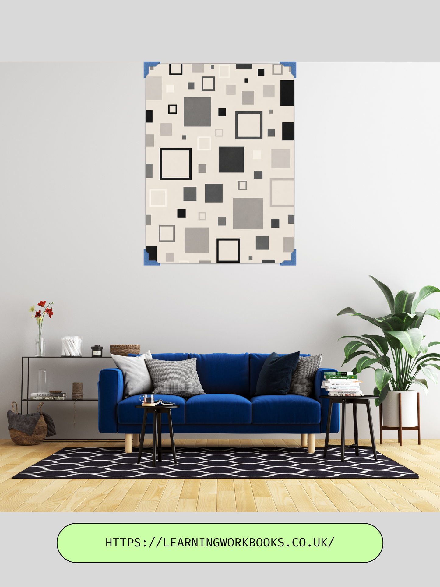 Modern Minimalist Geometric Squares Pattern / Geometric Patterns Wall Art 2 / Premium Printable Digital Download