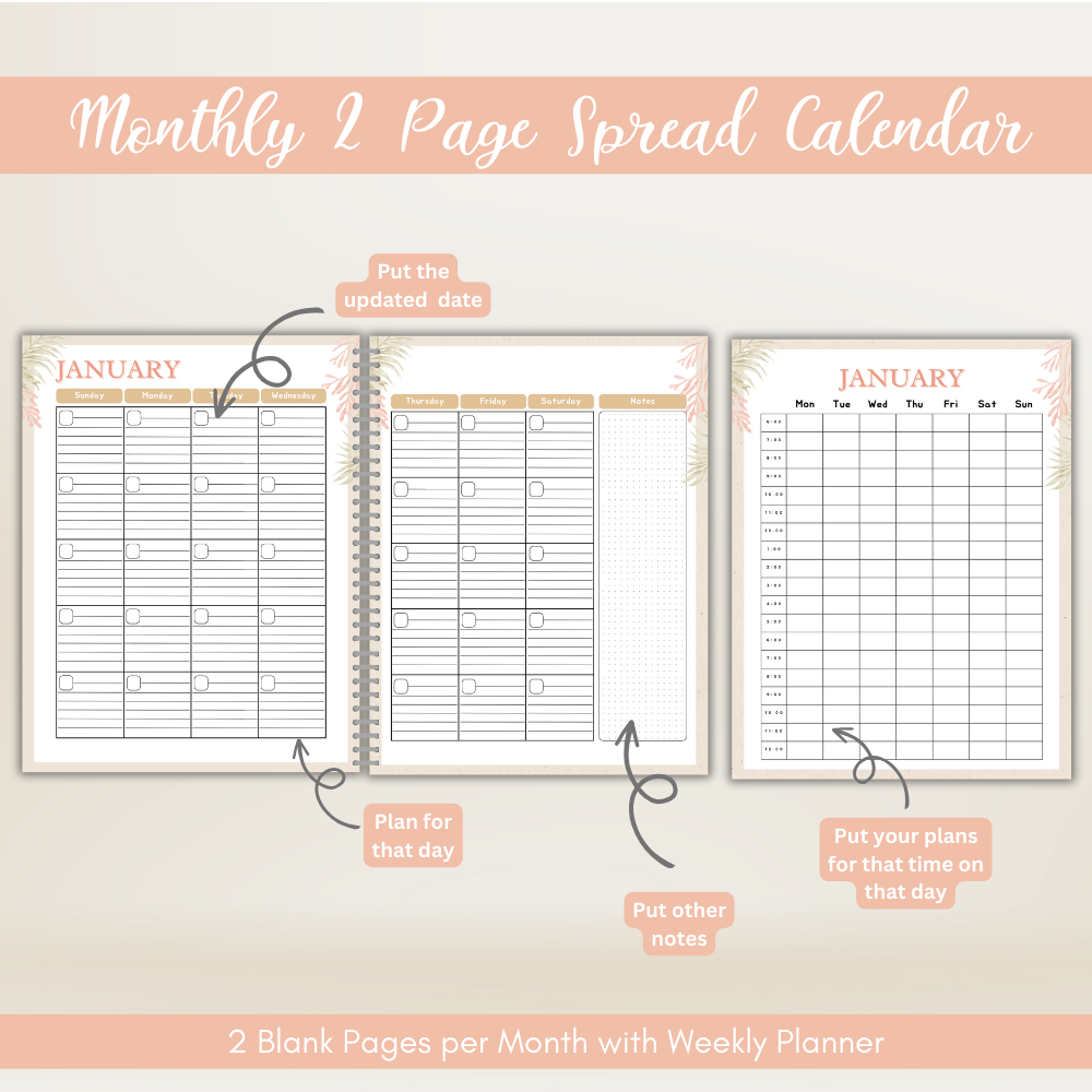 Peach Spring Cleaning Planner