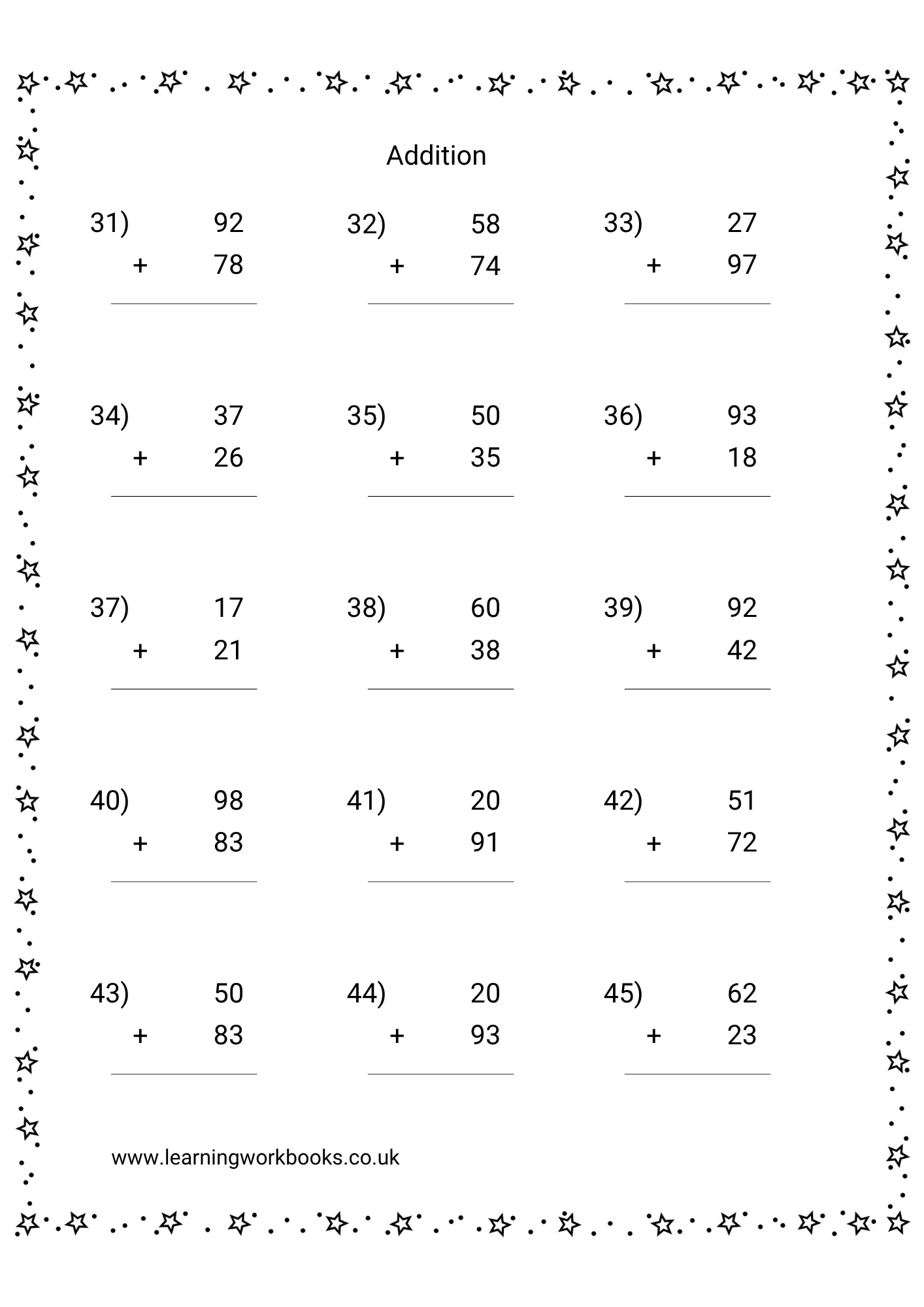 Adding Double Digits Workbook 1 (downloadable digital product)