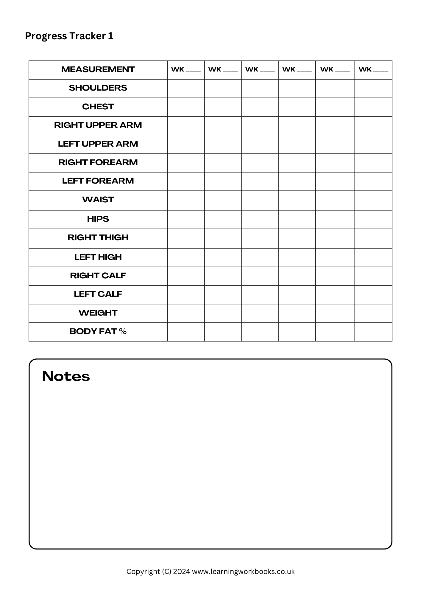 Fitness and Workout Logbook 1 (downloadable digital product)