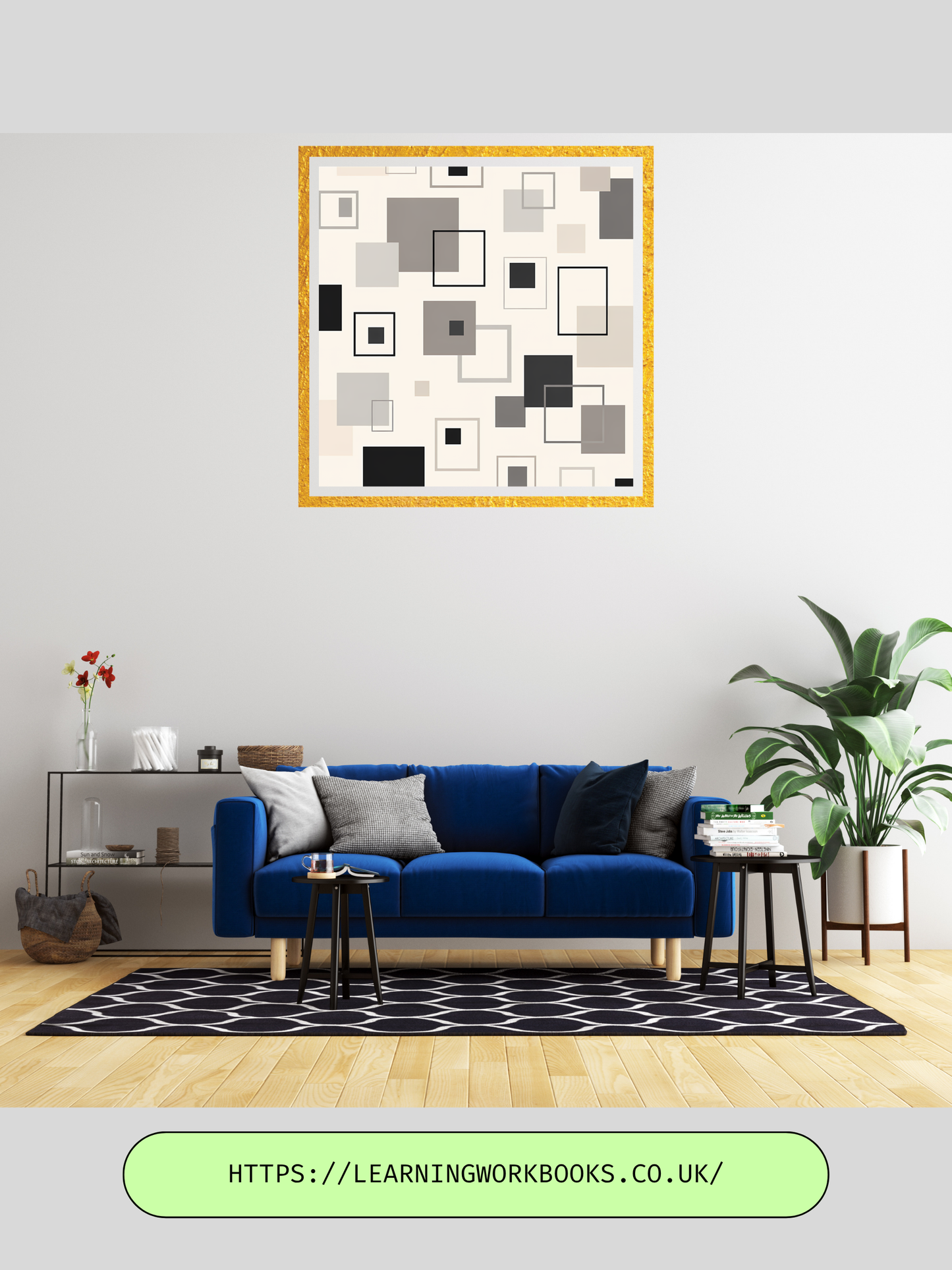 Modern Minimalist Geometric Squares Pattern / Geometric Patterns Wall Art 1 / Premium Printable Digital Download