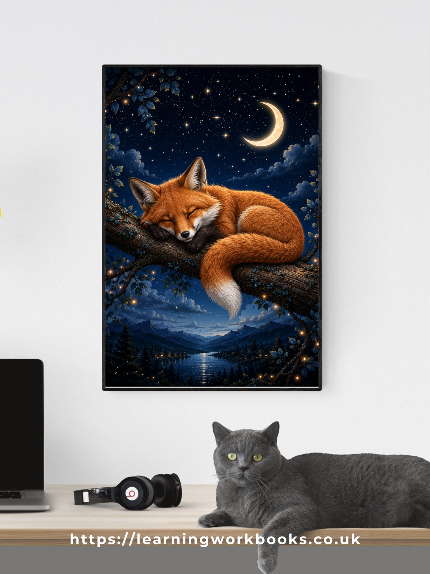 Sleeping Fox on a Branch / Foxes Printable Art 2 / Premium Printable Digital Download