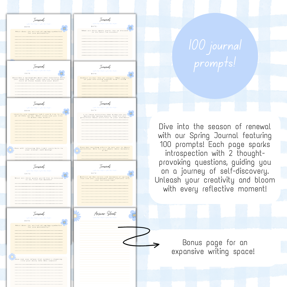 Blue Spring Journal Workbook