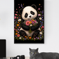 Cute Panda Holding a Bouquet / Pandas Printable Art 1 / Premium Printable Digital Download