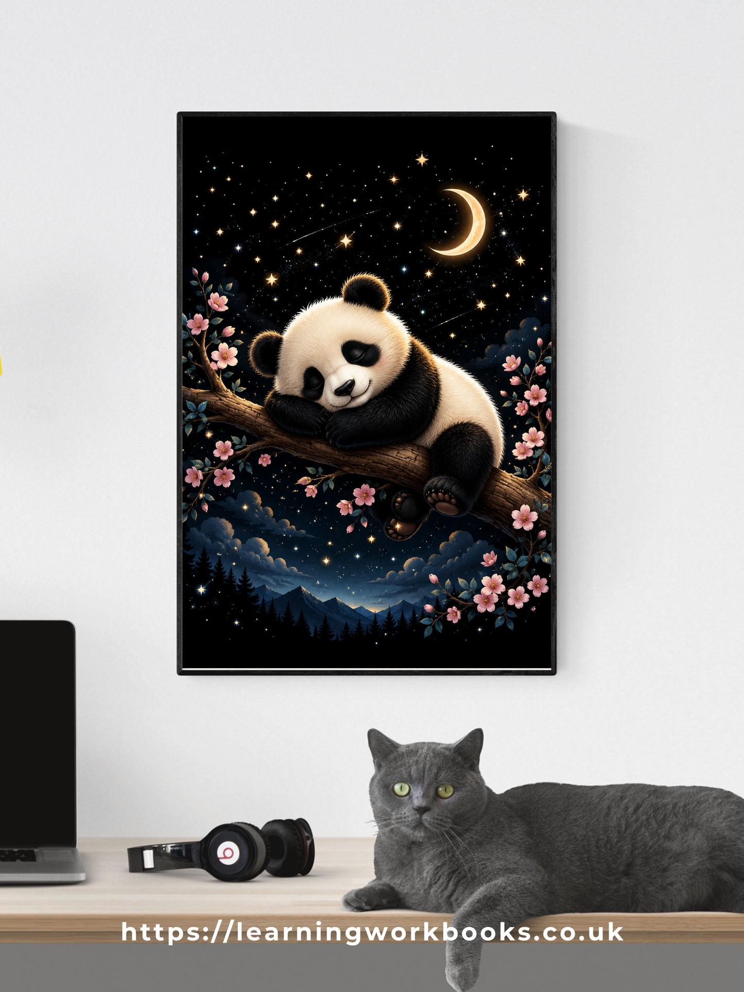 Sleeping Panda on a Branch / Pandas Printable Art 2 / Premium Printable Digital Download