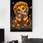 Cute Lion Holding a Bouquet / Lions Printable Art 1 / Premium Printable Digital Download