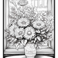 Flowers on Windowsill Colouring Book 4